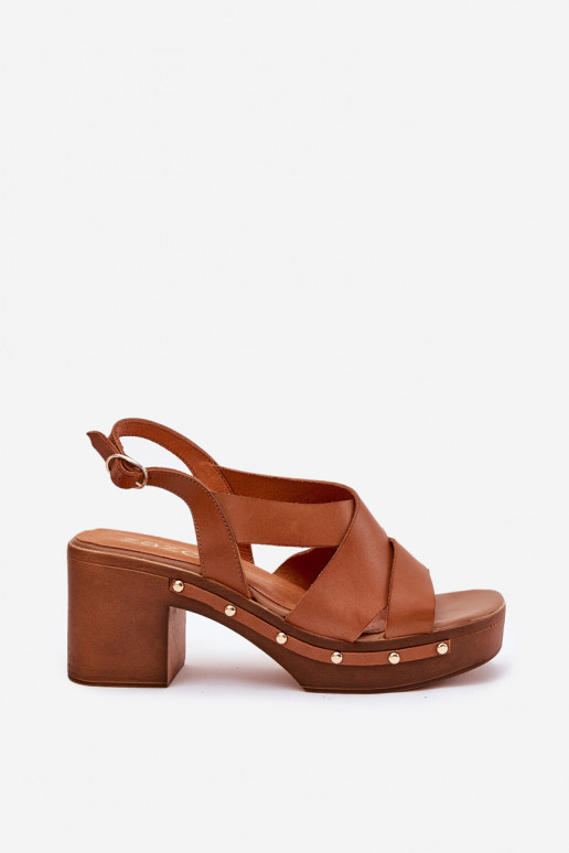 Sandalias de mujer con tacones. Zazoo 1081 color marrón Sandalias de mujer con tacones. Zazoo 1081 color marrón