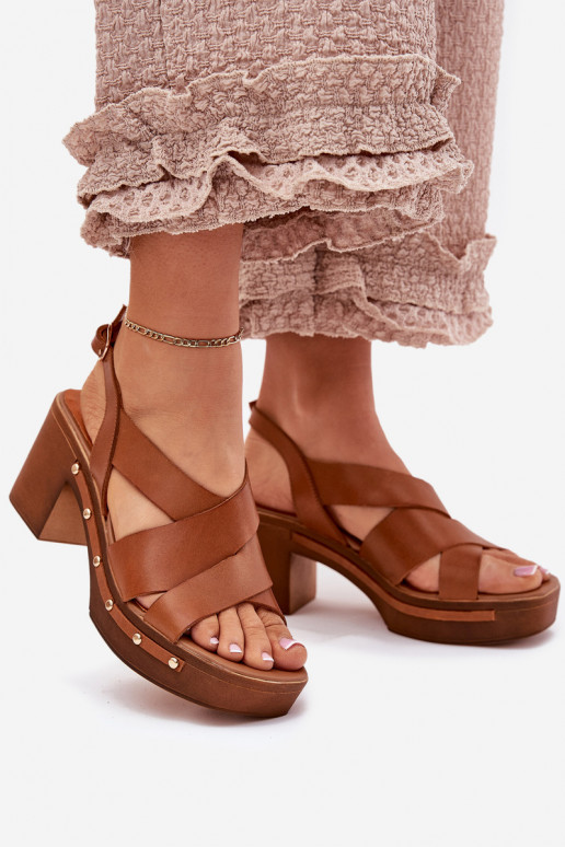 Sandalias de mujer con tacones. Zazoo 1081 color marrón Sandalias de mujer con tacones. Zazoo 1081 color marrón