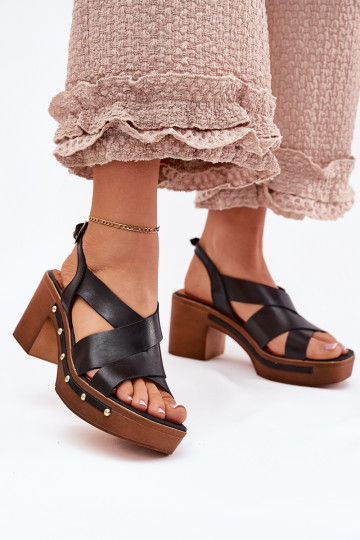Sandalias de mujer con tacones Zazoo 1081 color negro 2