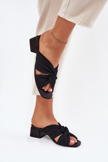 zapatillas de mujer reloj Tiene queciejka 06955-01 de color negro