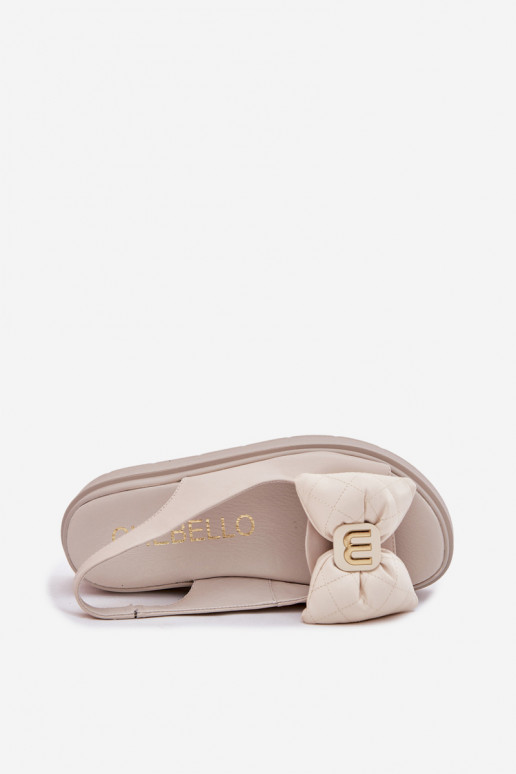 Sandalias de mujer Femenino con una plataforma con cintas CheBello 4641 beige Sandalias de mujer Femenino con una plataforma con cintas CheBello 4641 beige