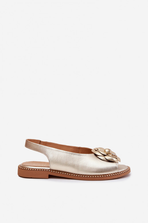 Piel Sandalias planas con adornos CheBello 4642 color dorado Piel Sandalias planas con adornos CheBello 4642 color dorado