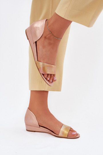 Sandalias de mujer color oro rosa Tai turiciejka 01971-72