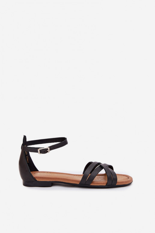 Sandalias de mujer Femenino con tacones anchos Tiene queciejka 07029-01 de color negro Sandalias de mujer Femenino con tacones anchos Tiene queciejka 07029-01 de color negro