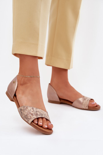 Sandalias doradas para mujer con tacones anchos Tai turiciejka 06947-25 2