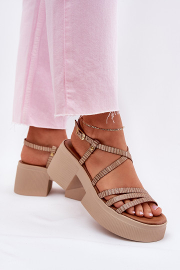 Sandalias doradas para mujer Tai turiciejka 06990-25