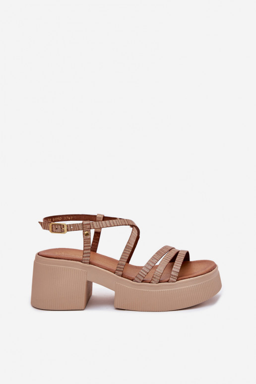 Sandalias de mujer Femenino Tiene queciejka 06990-25 color dorado Sandalias de mujer Femenino Tiene queciejka 06990-25 color dorado