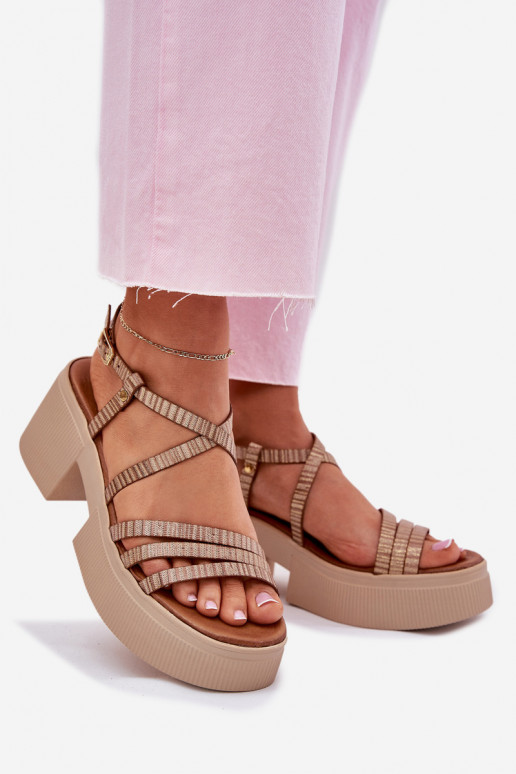 Sandalias de mujer Femenino Tiene queciejka 06990-25 color dorado Sandalias de mujer Femenino Tiene queciejka 06990-25 color dorado