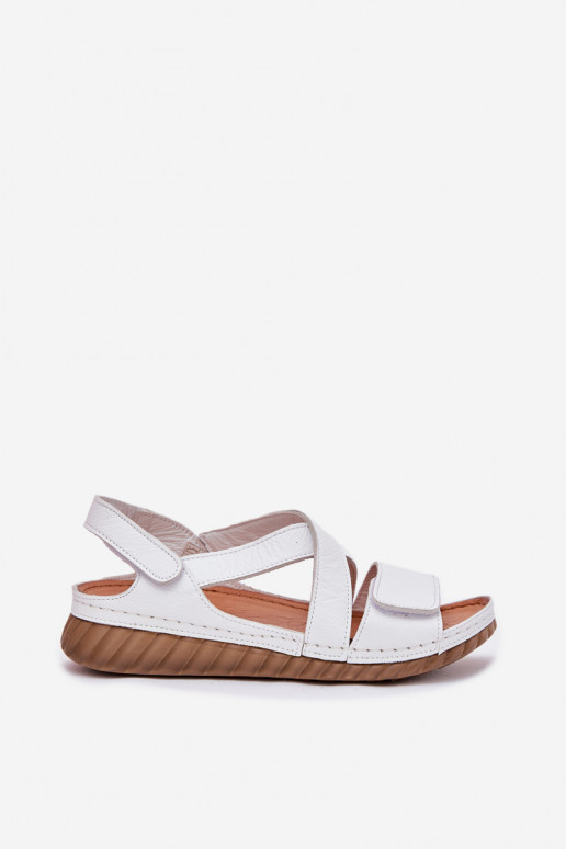 Sandalias de mujer Femenino con sujetadores adhesivos Tiene queciejka L6848-11 el color blanco Sandalias de mujer Femenino con sujetadores adhesivos Tiene queciejka L6848-11 el color blanco