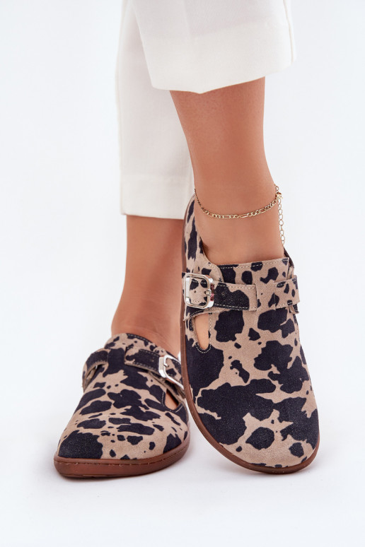 de gamuza zapatos Barefoot Femenino con hebillas Łaty Zazoo N1261 marrón-beige de gamuza zapatos Barefoot Femenino con hebillas Łaty Zazoo N1261 marrón-beige