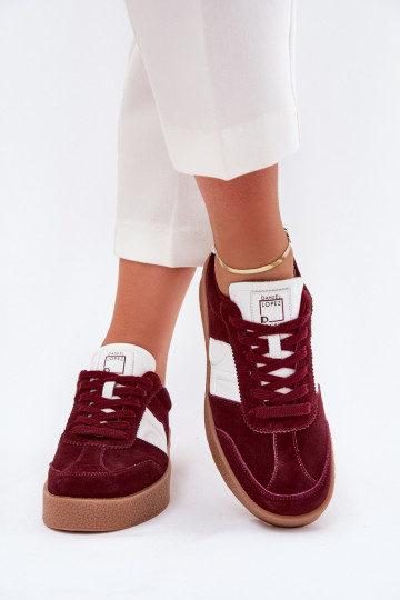 Zapatillas deportivas de gamuza color burdeos para mujeres Daniel Lopez Just Dare SS2D4023 2