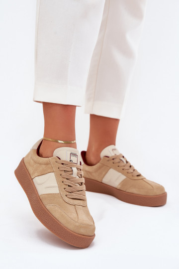 Zapatillas deportivas de gamuza color arena para mujeres Daniel Lopez Just Dare SS2D4022