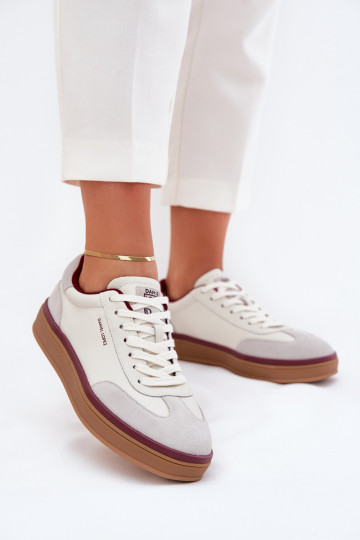 Zapatillas deportivas de mujer de piel Daniel Lopez Just Dare SS2D4008 color blanco-gris