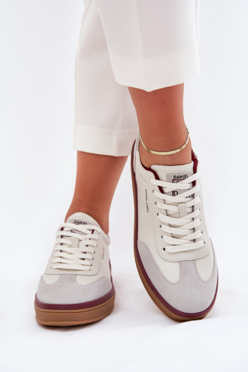 Zapatillas deportivas de mujer de piel Daniel Lopez Just Dare SS2D4008 color blanco-gris 2