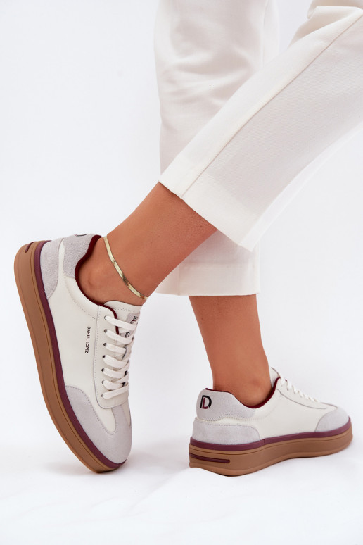 Piel Femenino Zapatillas modelo zapatos. Daniel Lopez Just Dare SS2D4008 Blanco-color gris Piel Femenino Zapatillas modelo zapatos. Daniel Lopez Just Dare SS2D4008 Blanco-color gris