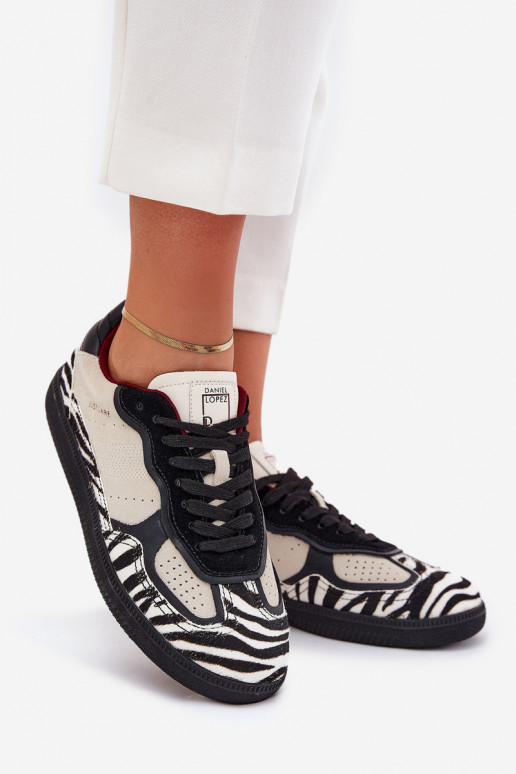 Zapatillas modelo zapatos. Femenino Daniel Lopez Just Dare SS2D4015 Zebra beige Zapatillas modelo zapatos. Femenino Daniel Lopez Just Dare SS2D4015 Zebra beige