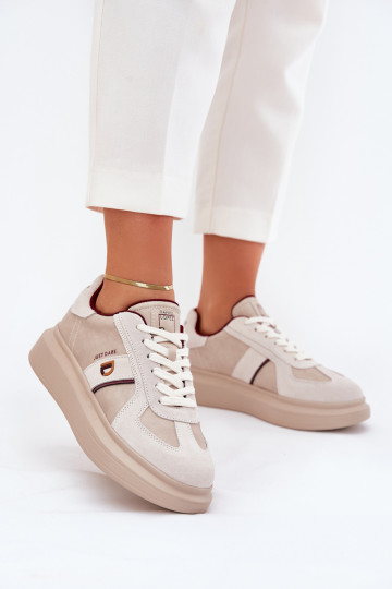 Zapatillas deportivas de mujer de piel con plataforma Daniel Lopez Just Dare SS2D4003 color arena 2