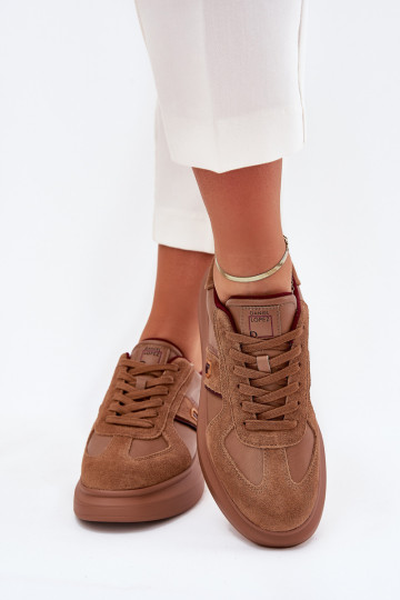 Zapatillas deportivas de mujer de piel con plataforma Daniel Lopez Just Dare SS2D4005 color marrón 2