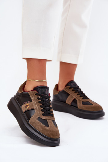 Zapatillas deportivas de mujer de piel con plataforma Daniel Lopez Just Dare SS2D4001 color negro