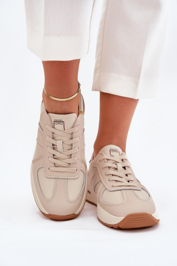 Zapatillas deportivas de mujer de piel Daniel Lopez Just Dare SS2D4043 color arena