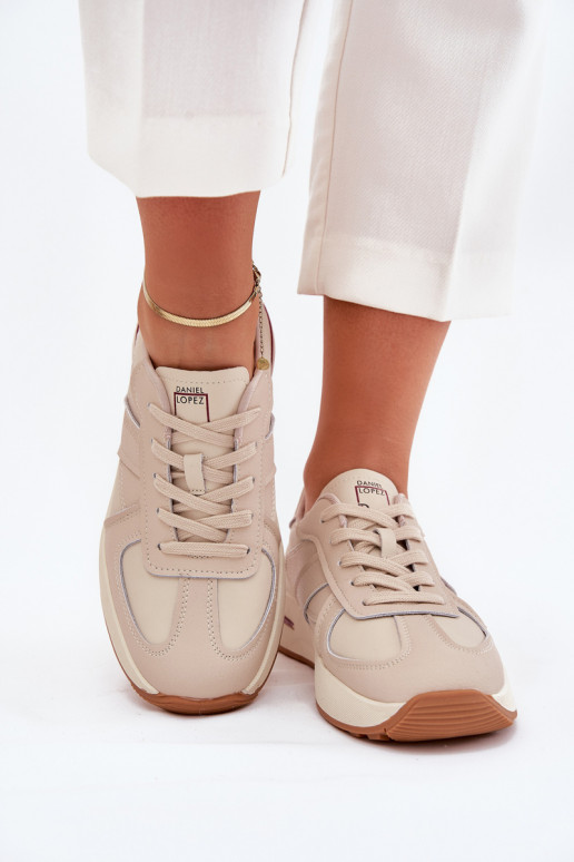 Piel Calzado deportivo de mujer, zapatillas de deporte. Daniel Lopez Just Dare SS2D4043 beige