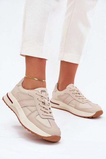Zapatillas deportivas de mujer de piel Daniel Lopez Just Dare SS2D4043 color arena 2