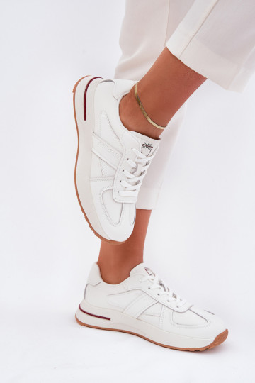 Zapatillas deportivas de mujer de piel Daniel Lopez Just Dare SS2D4042 color blanco