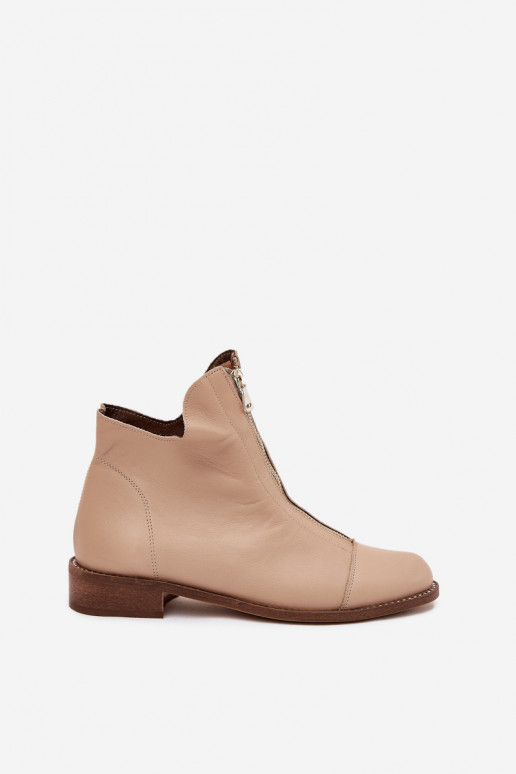 Piel Botas con cremalleras Zazoo 2785/079 beige