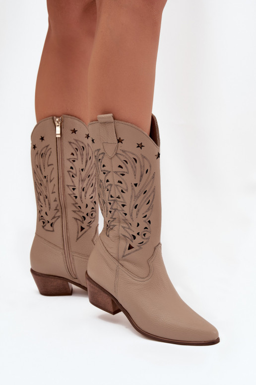 Piel botasAżuroAą CholeAką Zazoo 3714 beige