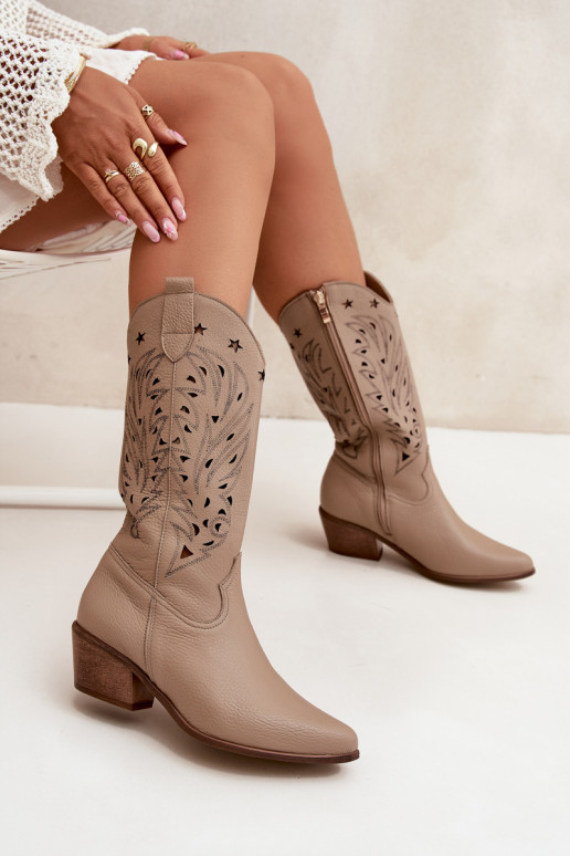 Piel botasAżuroAą CholeAką Zazoo 3714 beige