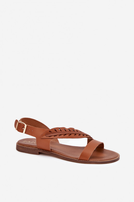 Sandalias de mujerActivadoturalnej Skóry con tacones anchos Zazoo 3564 color marrón Sandalias de mujerActivadoturalnej Skóry con tacones anchos Zazoo 3564 color marrón