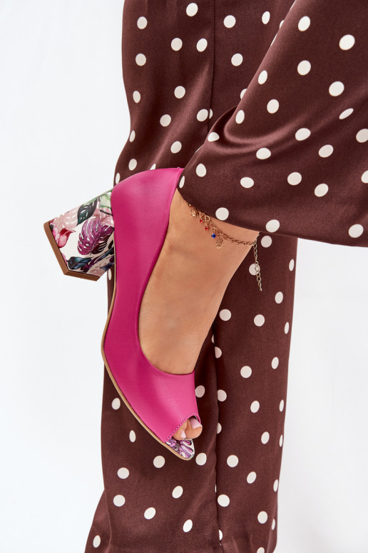 Piel Zapatos con tacones decorados LeAski Shoes 2608/K color rosa Piel Zapatos con tacones decorados LeAski Shoes 2608/K color rosa