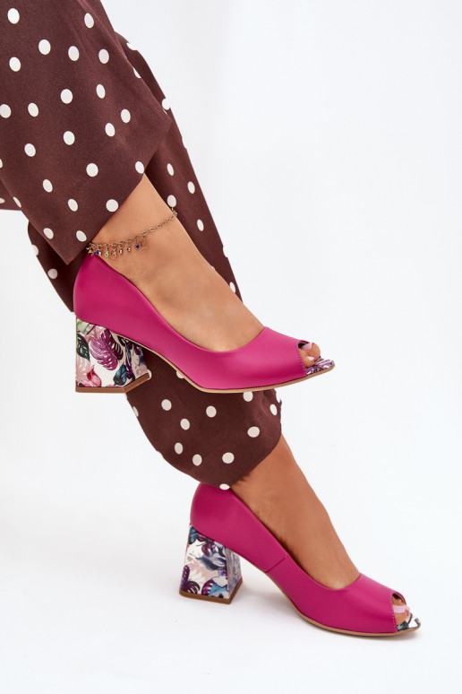 Piel Zapatos con tacones decorados LeAski Shoes 2608/K color rosa Piel Zapatos con tacones decorados LeAski Shoes 2608/K color rosa