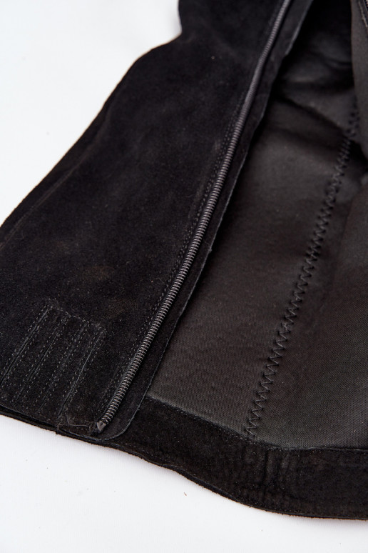 de gamuza botas con tacones Cerrar de color negro Lissara