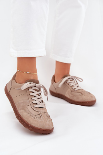 Piel Zapatos de mujer Barefoot Zazoo N1277S2 beige 2