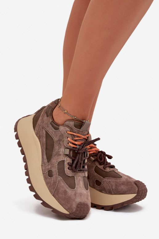 Piel Zapatillas modelo zapatos. con una plataforma Femenino Big Star SS274627 HI-POLY SYSTEM beige