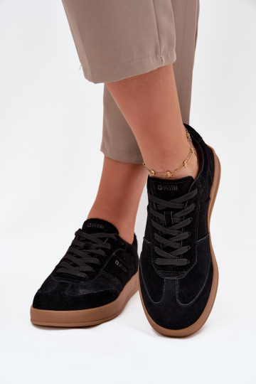 Zapatillas de ante para mujer Big Star SS274673 HI-POLY SYSTEM, negras