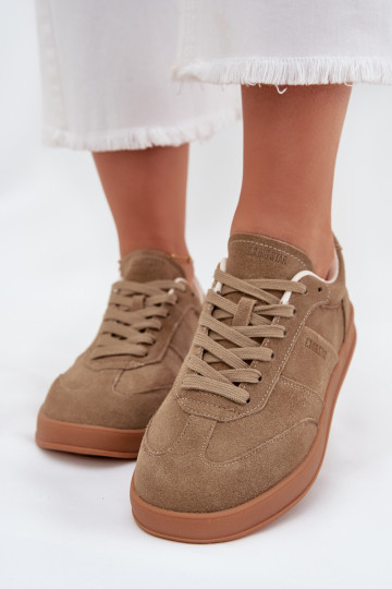 Zapatillas de ante para mujer Big Star SS274675 HI-POLY SYSTEM, color arena