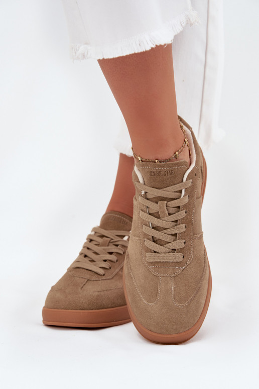 de gamuza Zapatillas modelo zapatos. Femenino Big Star SS274675 HI-POLY SYSTEM beige