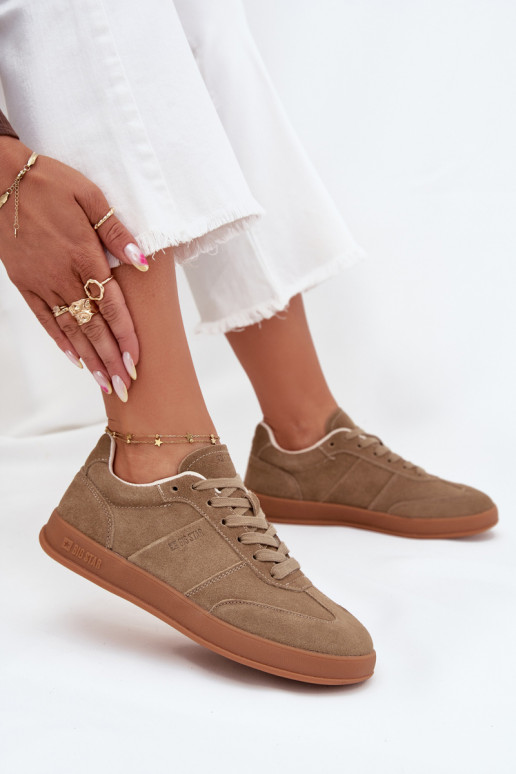 de gamuza Zapatillas modelo zapatos. Femenino Big Star SS274675 HI-POLY SYSTEM beige