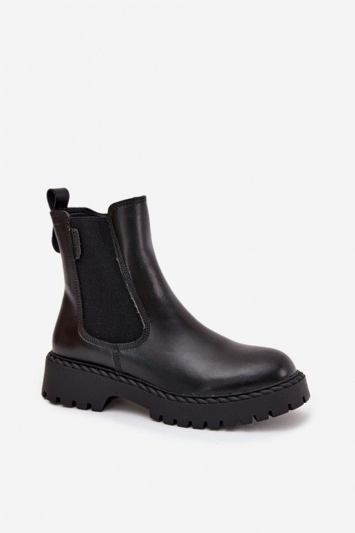 Piel botas con estilo Femenino calentamiento Al castillo Big Star OO274109 de color negro Piel botas con estilo Femenino calentamiento Al castillo Big Star OO274109 de color negro