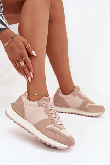Zapatillas de cuero para mujer Big Star OO274521 HI-POLY SYSTEM, color nude