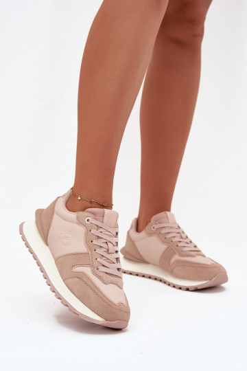 Zapatillas de cuero para mujer Big Star OO274521 HI-POLY SYSTEM, color nude 2