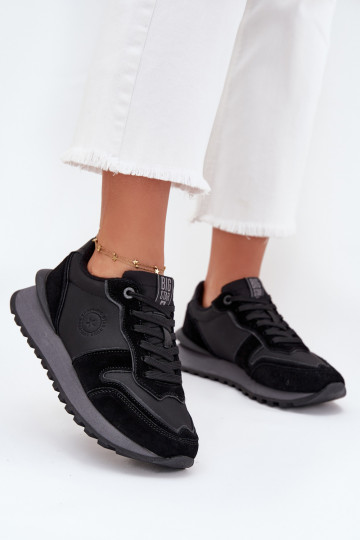 Zapatillas de cuero para mujer Big Star OO274529 HI-POLY SYSTEM, negras