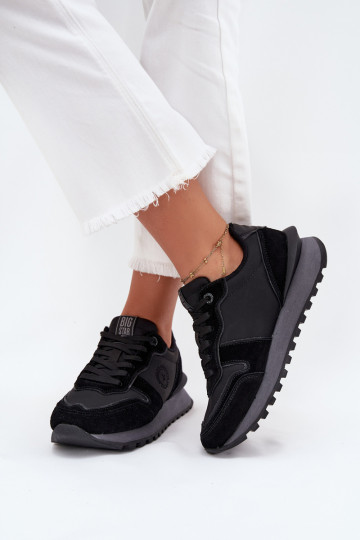 Zapatillas de cuero para mujer Big Star OO274529 HI-POLY SYSTEM, negras 2