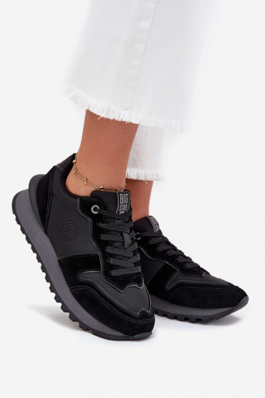 Piel Zapatillas modelo zapatos. Femenino Big Star OO274529 HI-POLY SYSTEM de color negro