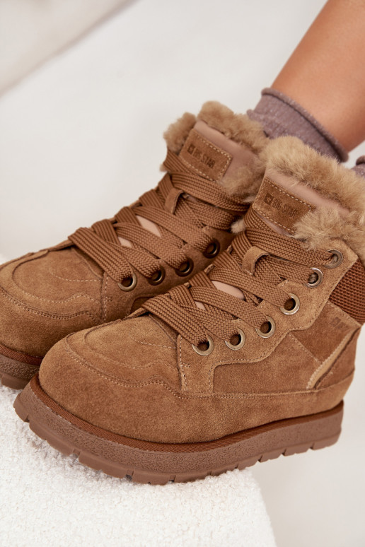 de gamuza Botas de nieve zapatos Femenino con una plataforma con un abrigo de piel Big Star SS274370 color marrón de gamuza Botas de nieve zapatos Femenino con una plataforma con un abrigo de piel Big Star SS274370 color marrón