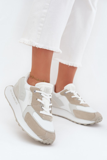 Piel Zapatillas modelo zapatos. Femenino Big Star OO274563 Hi-Poly System el color blanco