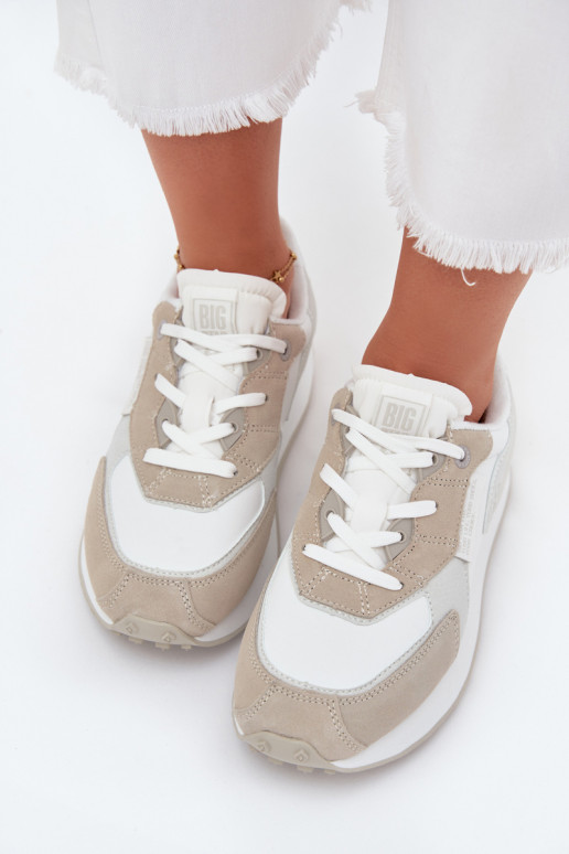 Piel Zapatillas modelo zapatos. Femenino Big Star OO274563 Hi-Poly System el color blanco