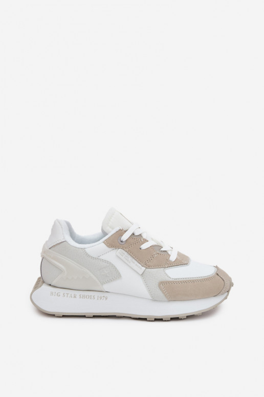 Piel Zapatillas modelo zapatos. Femenino Big Star OO274563 Hi-Poly System el color blanco